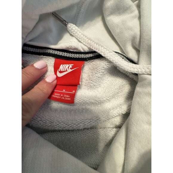 Nike womens White Rose Gold Cowl Neck Running Hoodie Sweatshirt Size Medium - Picture 10 of 12
